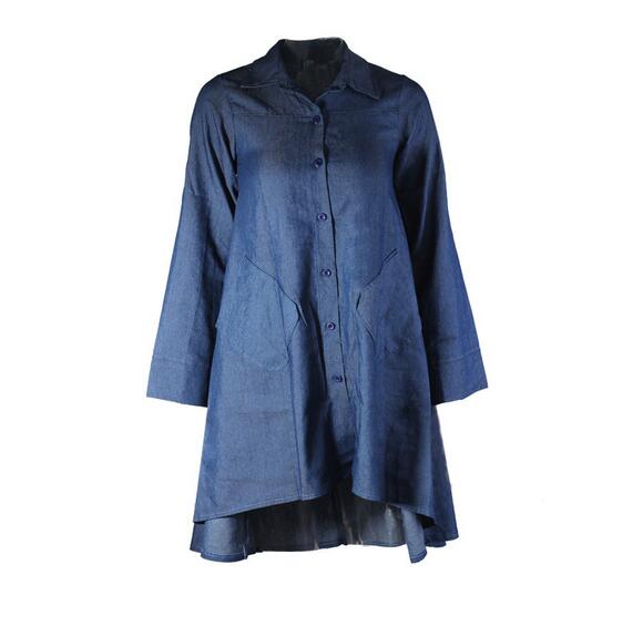 High quality Big fashion long - sleeved denim shirt loose loose women 's explosive section LX014