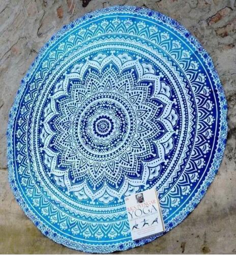 Round Beach Towel Pizza Hamburger Printed 150cm Large Swimming Bath Towel Mandala Indian Tapestry Beach Throw Towels Outdoor Picnic Blanket
