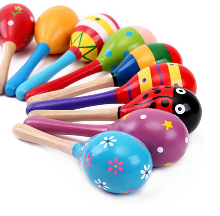 Colorful Wooden Toys Noise Maker Musical Baby Toys Rattles Baby Toy For Children Musical Instrument Learnning Toy