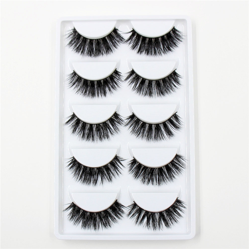 3D Mink False Eyelashes 5 pairs Natural Extension Long Cross Thick Mink Lashes Handmade Eye Lashes K01 от DHgate WW