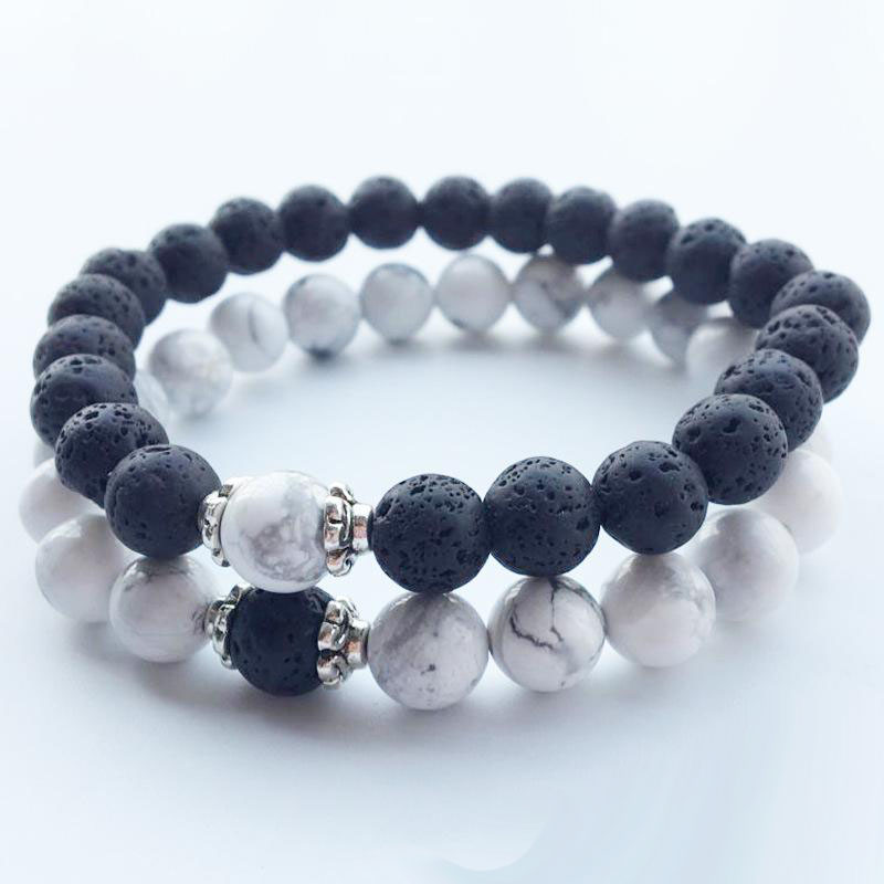 New 8mm Lava Rock Beads Charms Bracelets Beaded Men's Women's Natural stone Strands Bracelet Jewelry