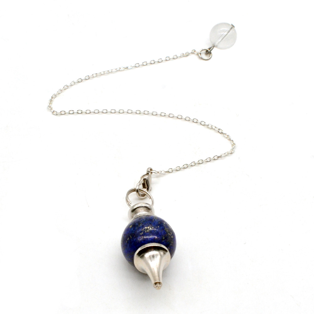 2018 Handmade Healing Crystal Natural lapis lazuli Pendulum Necklace Dowsing Amulet Gem Stone Pendant Necklaces Gift