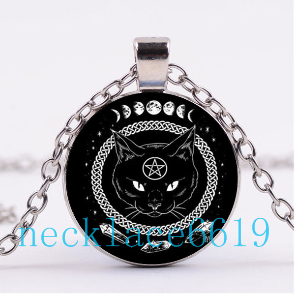 10Pcs Pentagram Black Cat Wicca Necklace,Pendant,Christmas Gift,birthday Gift,Cabochon Glass Necklace,silver/black Jewelry R-973
10Pcs Pentagram Black Cat Wicca Necklace,Pendant,Christmas Gift,birthday Gift,Cabochon Glass Necklace,silver/black Jewelry R-973