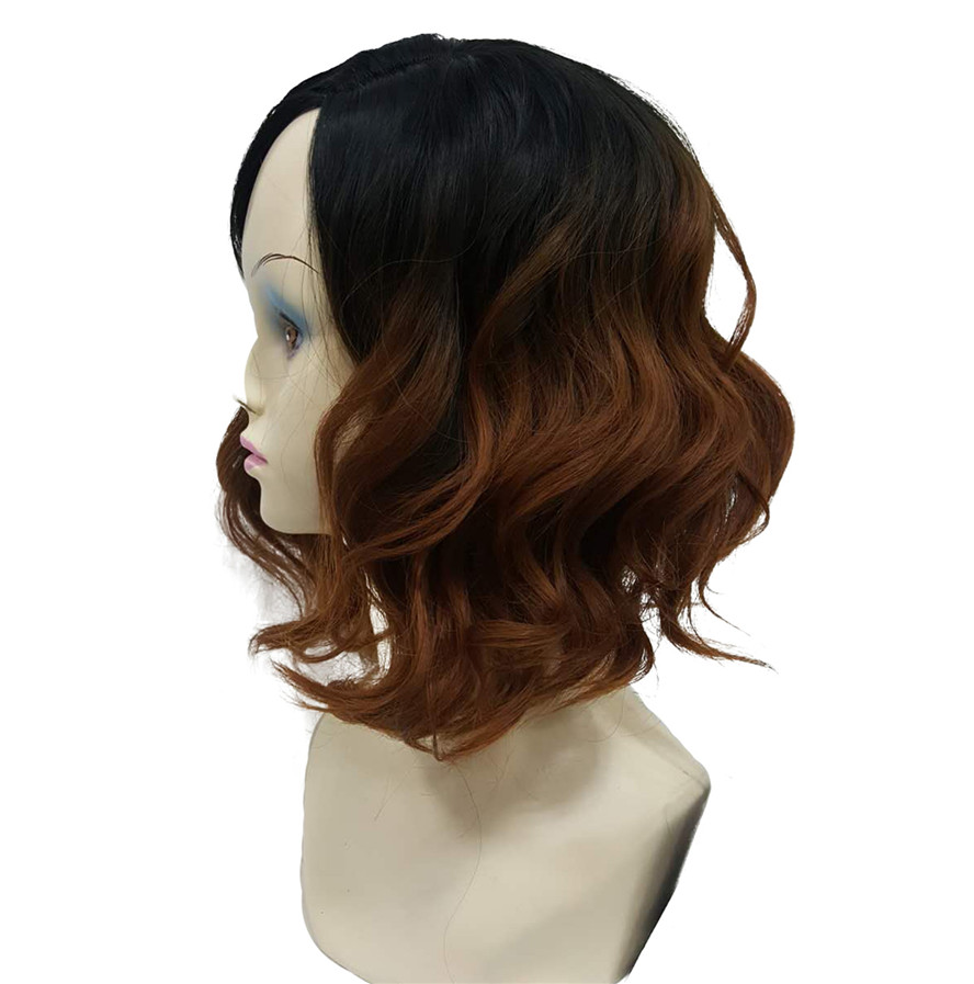 Medium Curly Beauty wig for women Formal Hairstyles For Medium Hair Synthetic Curly Ombre Full Wigs