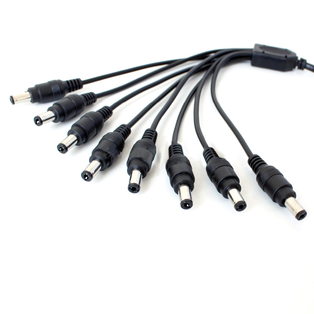 High Speed 8-Way 1 Female to 8 Male CCTV Power Splitter Cable Hub for Camera DVR Security Kit video cctv accessories