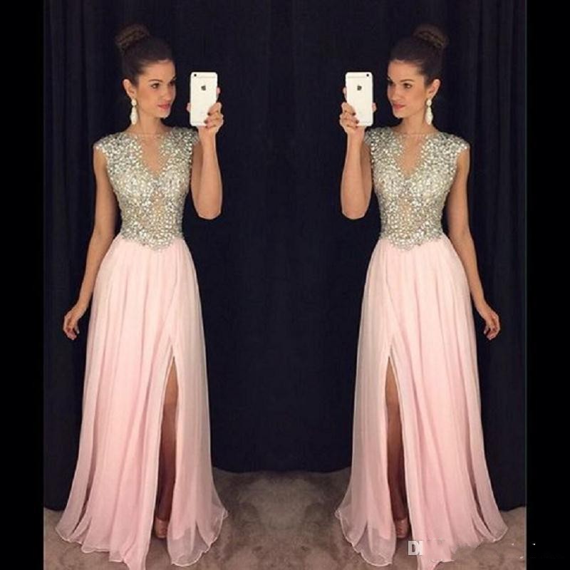 Blush Pink Beaded Long Prom Dressess 2017 Gorgeous Slit Cap Sleeve Evening Gowns Sheer Chiffon A-Line Special Occasion Party Dress, Orange
Blush Pink Beaded Long Prom Dressess 2017 Gorgeous Slit Cap Sleeve Evening Gowns Sheer Chiffon A-Line Special Occasion Party Dress, Orange