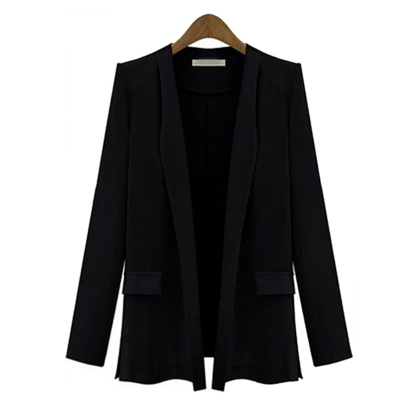 Women Blazer Lapel OL Career Long Suits Blazers Jacket Coats Outwears S-XL