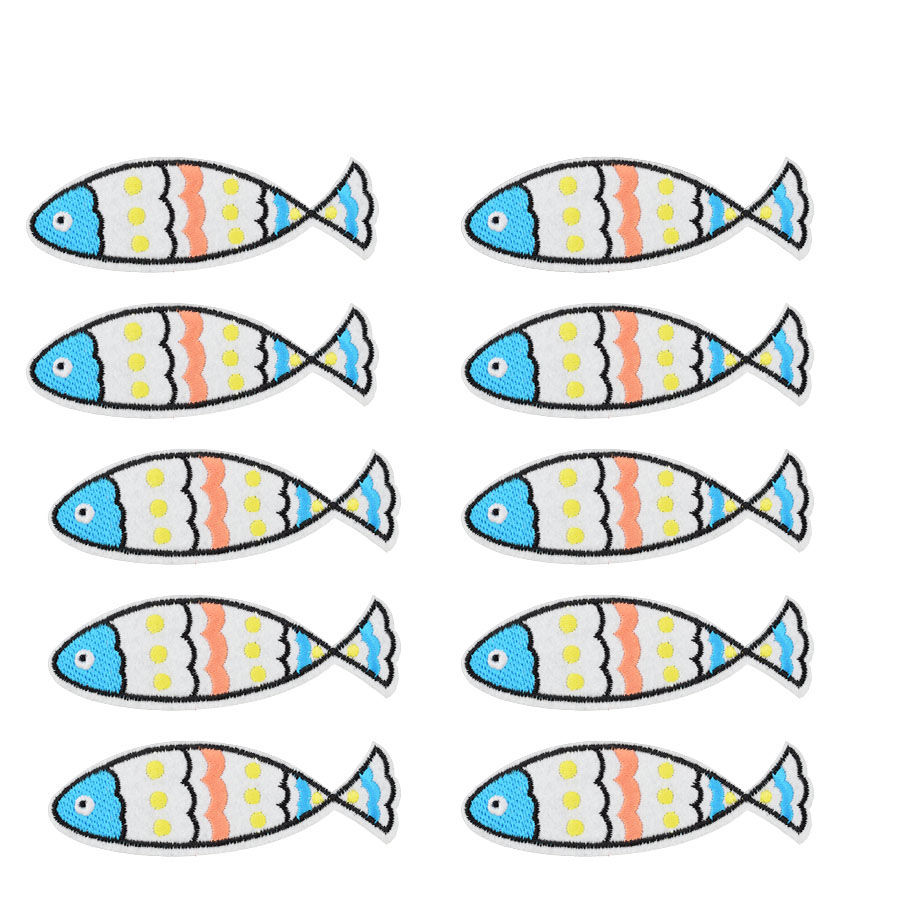10PCS blue fish embroidery patches for clothing iron patch for clothes applique sewing accessories stickers badge on clothes iron on patches, Black
10PCS blue fish embroidery patches for clothing iron patch for clothes applique sewing accessories stickers badge on clothes iron on patches, Black