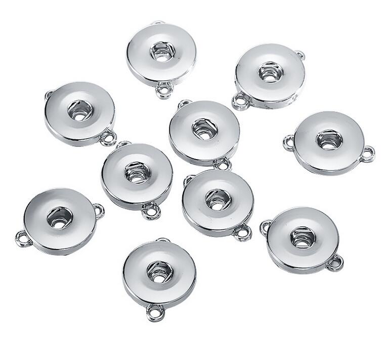20pcs/lot 18mm sliver Noosa Ginger Snap Base Interchangeable Accessories for Jewelry Snap Button Base DIY Jewelry Accessory Fit Bracelet