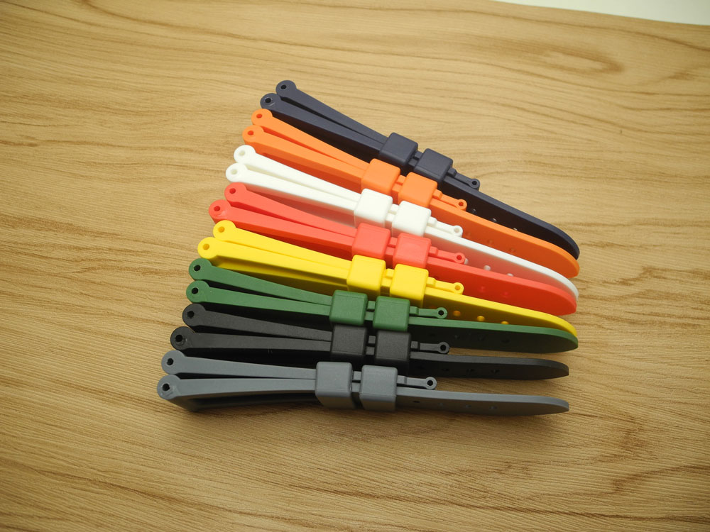 JAWODER Watch band Man 24mm Black White Red Orange Blue Gray Green Yellow Silicone Rubber Diver Watch Strap Without Buckle For Pan