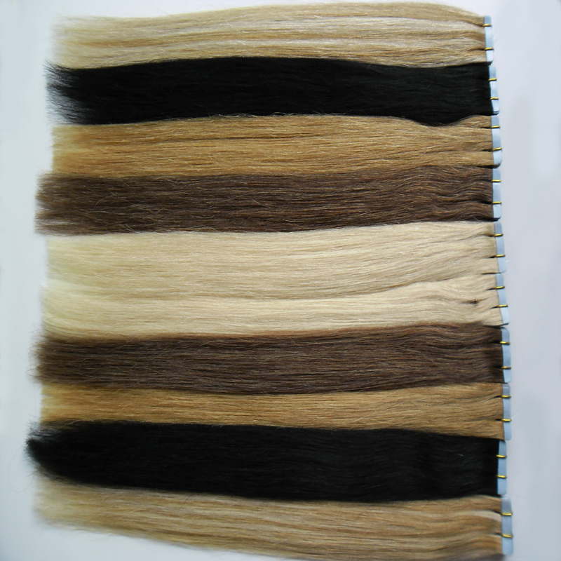 Human hair tape extensions 100g 40Pcs/lot Blonde Brazilian Virgin Remy Skin Weft Tape Adhesive Hair Extensions tape in human hair extensions