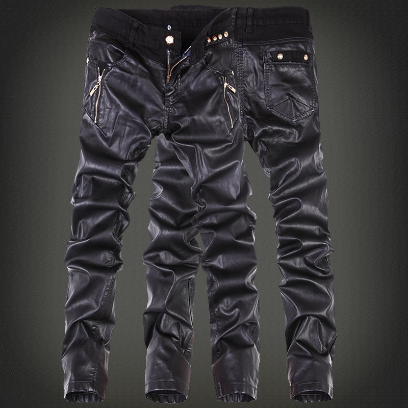 Wholesale- Korean Fashion cool Mens rock leather pants Black faux Tight skinny Plus size 30 31 32 33 34 36 Punk trousers
Wholesale- Korean Fashion cool Mens rock leather pants Black faux Tight skinny Plus size 30 31 32 33 34 36 Punk trousers