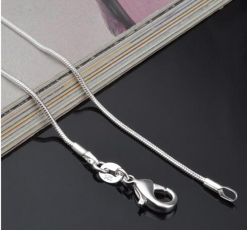 925 Sterling Silver Snake Chain Necklace for Woman Lobster Clasps Smooth Chain Fashion Jewelry Size 1mm 16 18 20 22 24 inch