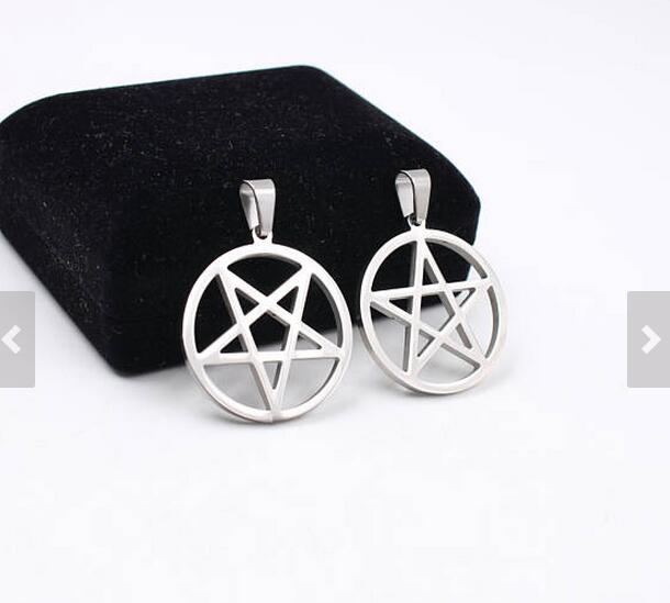Choose style Lot 5pcs in bulk wholesale Stainless steel Inverted pentagram satanic worship Pendant Charms Silver Tone High Polished men