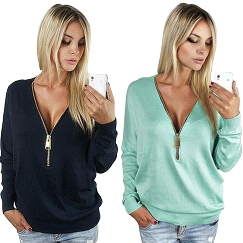 Wholesale- Hot sale t shirt Women fashion V-neck Tee Shirt with zippers long sleeve fall winter crop top woman casual tops femininos MST1, Pink
Wholesale- Hot sale t shirt Women fashion V-neck Tee Shirt with zippers long sleeve fall winter crop top woman casual tops femininos MST1, Pink
