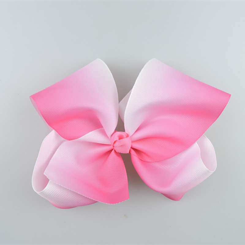10pcs 18cm jojo Pastel flora ombre ribbon hair bows Alligator clips Rainbow Striped Dance Cheerleader Pageant hair bobbles Accessory HD3476