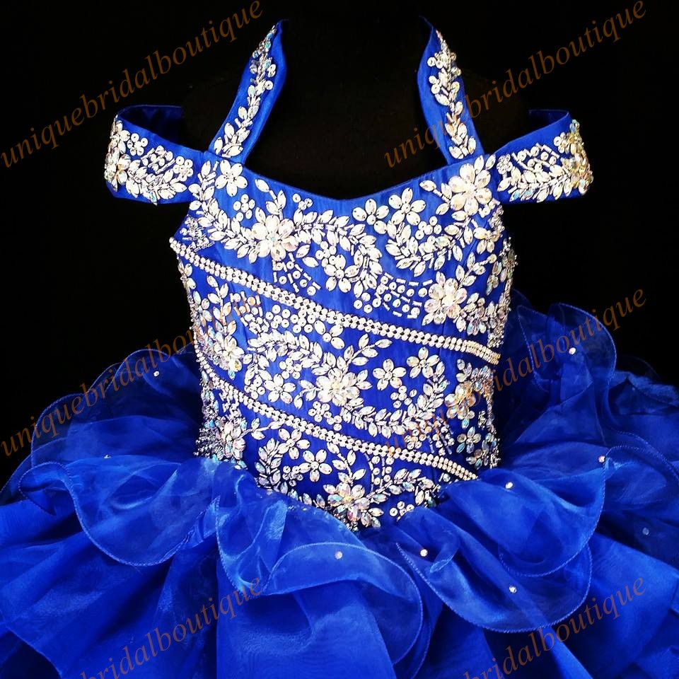 2021 Infant Pageant Dresses with Beaded Straps and Tiered Skirts Real Pictures Crystals Rhinestones Organza Cupcake Girls Pageant Gowns, Royal blue
2021 Infant Pageant Dresses with Beaded Straps and Tiered Skirts Real Pictures Crystals Rhinestones Organza Cupcake Girls Pageant Gowns, Royal blue