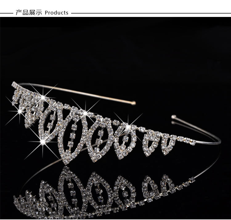 Fashionable Clear Crystal Bridal Crown Tiara White Headband Wedding Party Hair Accessories For Bridal Cheap Hair Jewelry