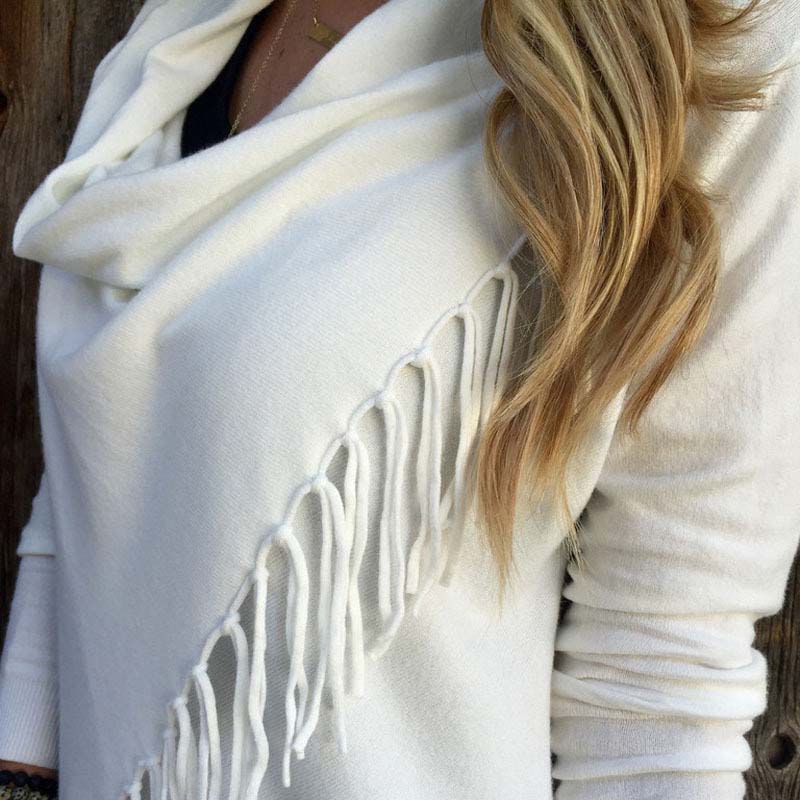 Wholesale- Autumn Women Long Sleeve Causal Sweater Outwear Tassel Asymmetric Cardigan Coat Female Women Jacket Coat Top Plus Size KS034