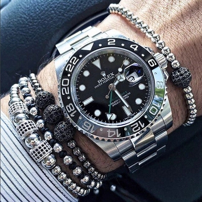 Fashion Luxury Gold Plated 3 Round Beads Strands Macrame high quality Bracelet Micro inlay zircon Mens & Womens Style Accessories