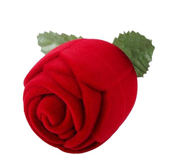 Good Beautiful and romantic Red Rose Jewelry Box Wedding Ring Gift Case Earrings Storage Display Holder G199