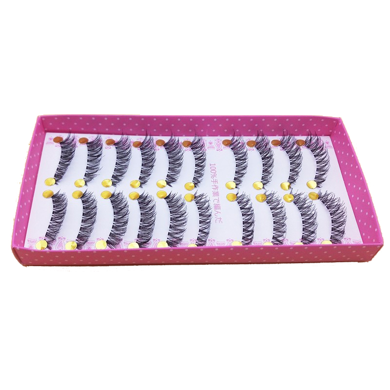 New Makeup False Eyelashes Eyelash 1 Box 10 Pairs Of False Eyelashes Naturally Thick Stage Cross False Eyelashes Smoky Makeup