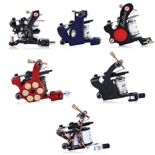 Tattoo Guns Kits 2024 Professional Kit 6 Machine Shader Liner Power Supply 50 Needles Tip With Store Box Set Three Pin US Plug