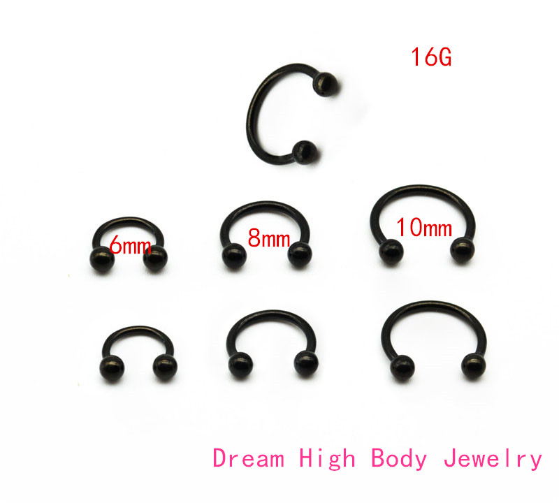 Black Horseshoe 316L Surgical Steel Nostril Nose Ring circular piercing ball Body Jewelry Rings CBR ring earring16G 6MM 8MM 10MM
Black Horseshoe 316L Surgical Steel Nostril Nose Ring circular piercing ball Body Jewelry Rings CBR ring earring16G 6MM 8MM 10MM