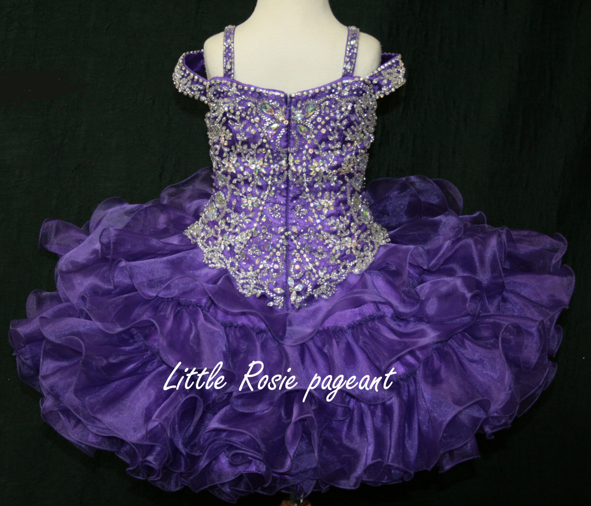 Little Rosie Cupcake Pageant Dresses for Girls 2017 Princess Toddler Pageant Dress with Ruffles Organza Skirt & Bling Bling Beading Yellow