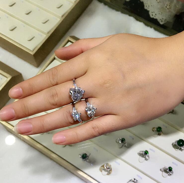 Victoria Wieck Classic Fashion Women Jewelry 925 Sterling Silver Stunning Cute Pear Cut White Topaz CZ Diamond Wedding Girl's Ring Gift box