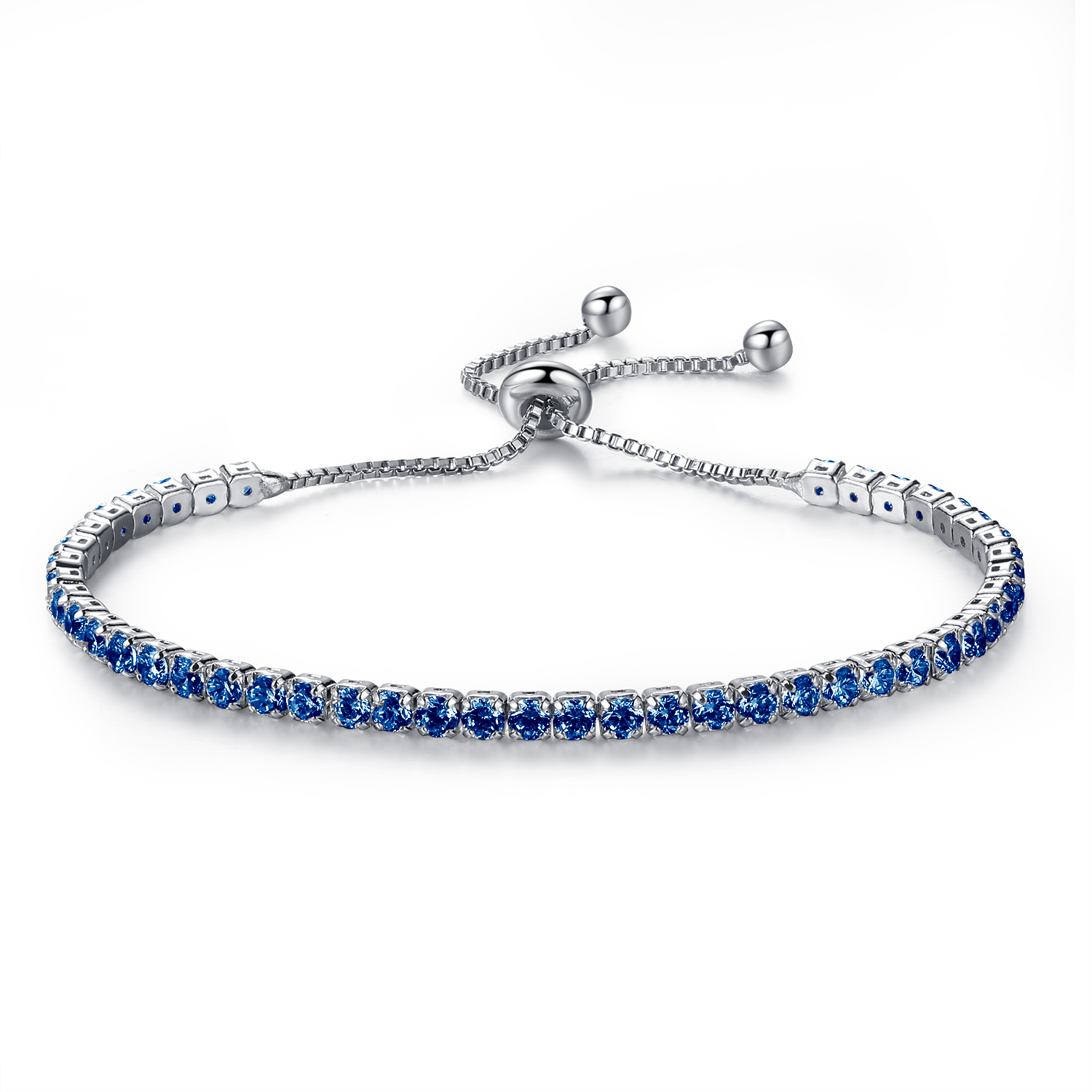 Elegant Platinum Plated Bezel Set Cubic Zirconia Tennis Adjustable Bracelet263d2393557