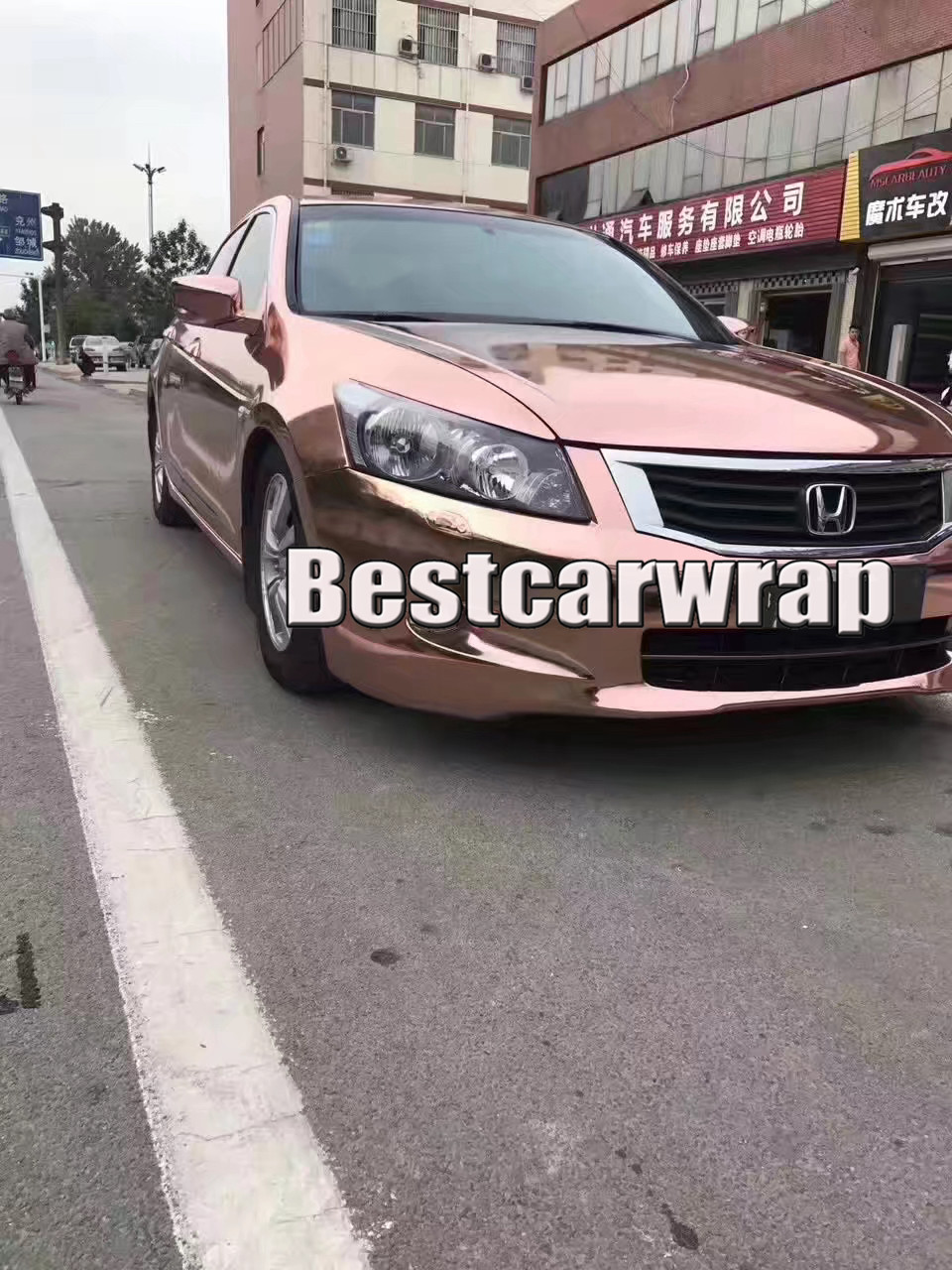 Rose Gold Chrome Gloss CAR Wrap Vinyl With Air bubble Free flexible Mirror Chrome For Car styling size:1.52x20m/Roll 5x66ft