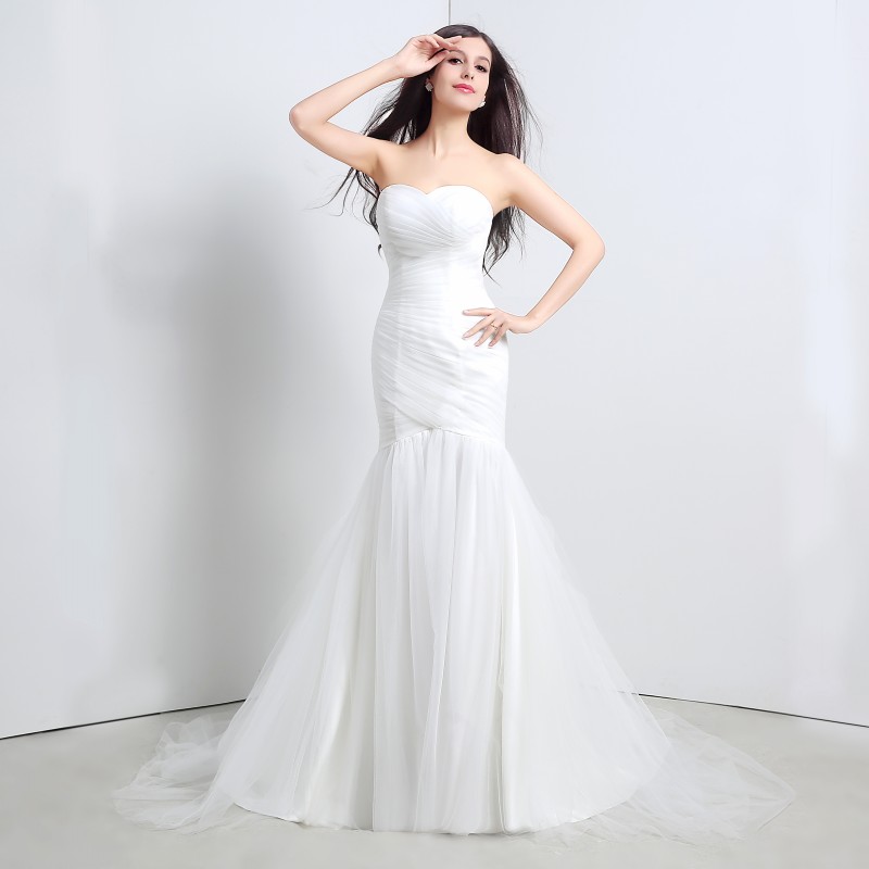 2018 New Elegant White Mermaid Wedding Dresses Tulle Sweetheart Wedding Party Bridal Gowns Stock 6-16 QC329
2018 New Elegant White Mermaid Wedding Dresses Tulle Sweetheart Wedding Party Bridal Gowns Stock 6-16 QC329