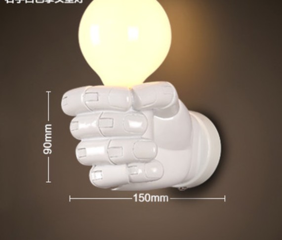 Vintage personality bedside stair balcony wall light hand art lamp Fist wall lamp AC110V-250V