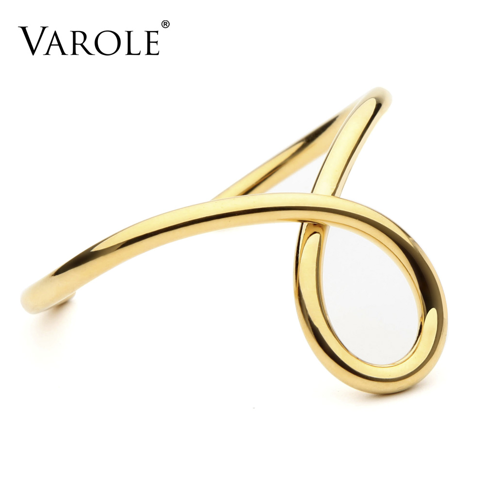 VAROLE Simple Lines Exaggerated Bracelets & Bangles for Women Cuff Bangle Gold Plated Noeud Armband Pulseiras
VAROLE Simple Lines Exaggerated Bracelets & Bangles for Women Cuff Bangle Gold Plated Noeud Armband Pulseiras