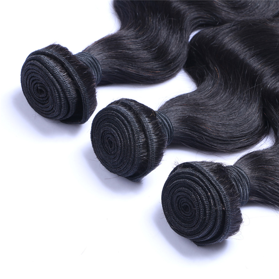 Free shipping 32inch Brazilian Human Remy Virgin Body Wave Weaves Hair Extensions Natural Color 100g/bundle Double Wefts 3Bundles/lot