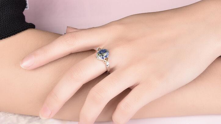 Exquisite White Gold Filled Gemstone Ring: Sapphire, Emerald, Aquamarine