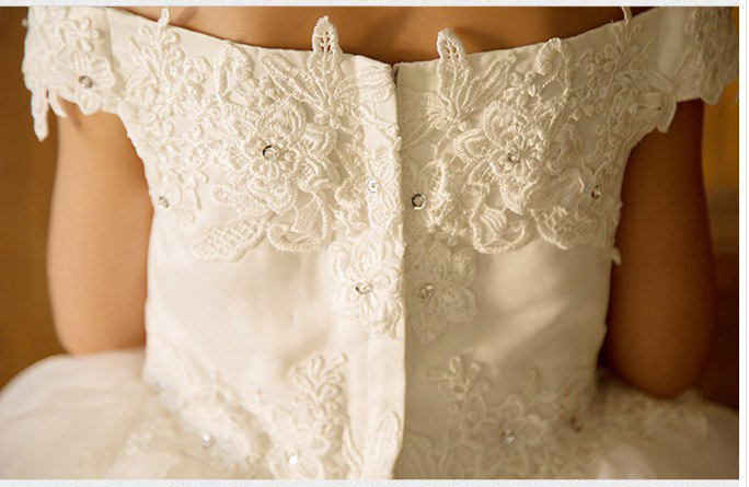 2017 Holidays Flower Girls Dress White Lace Clothes With Advanced Appliques Toddler Clothing For Girls Clothing Kids Dress For Wedding