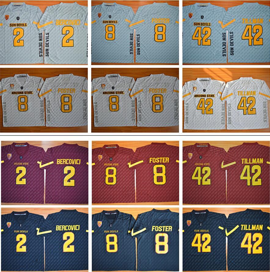 Arizona State Sun Devils Football 2 Mike Bercovici 8 D.J. Foster 42 Pat Tillman Black White Red ASU College Jersey Stitched Shirt, Purple
Arizona State Sun Devils Football 2 Mike Bercovici 8 D.J. Foster 42 Pat Tillman Black White Red ASU College Jersey Stitched Shirt, Purple