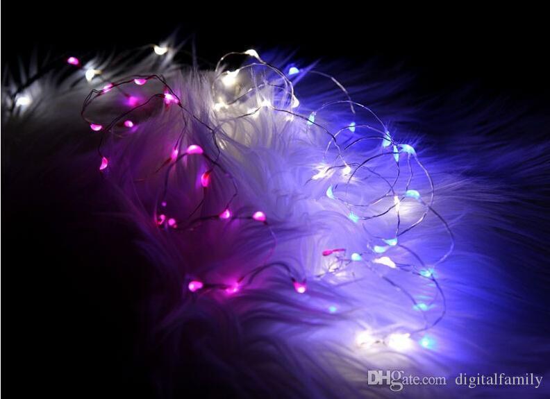 2M 20LEDs led string CR2032 Battery 1 meter 3M 4M 5M 6M 10M Operated Micro Mini Light Silver Wire Starry For Christmas Halloween Decoration