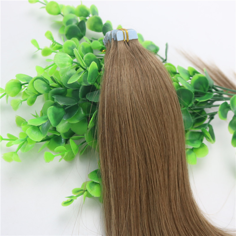 100g Tape In Human Hair Extensions Light Brown #8 Remy Tape Hair Extensions Skin Weft PU 14 16 18 20 22 24 INCH