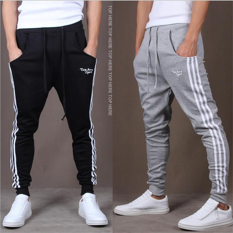 Wholesale-Hot New Fashion Casual Skinny Mens Track Pants Skinny Harem Sweatpants Tracksuit Bottoms Pants Trousers casual Pants