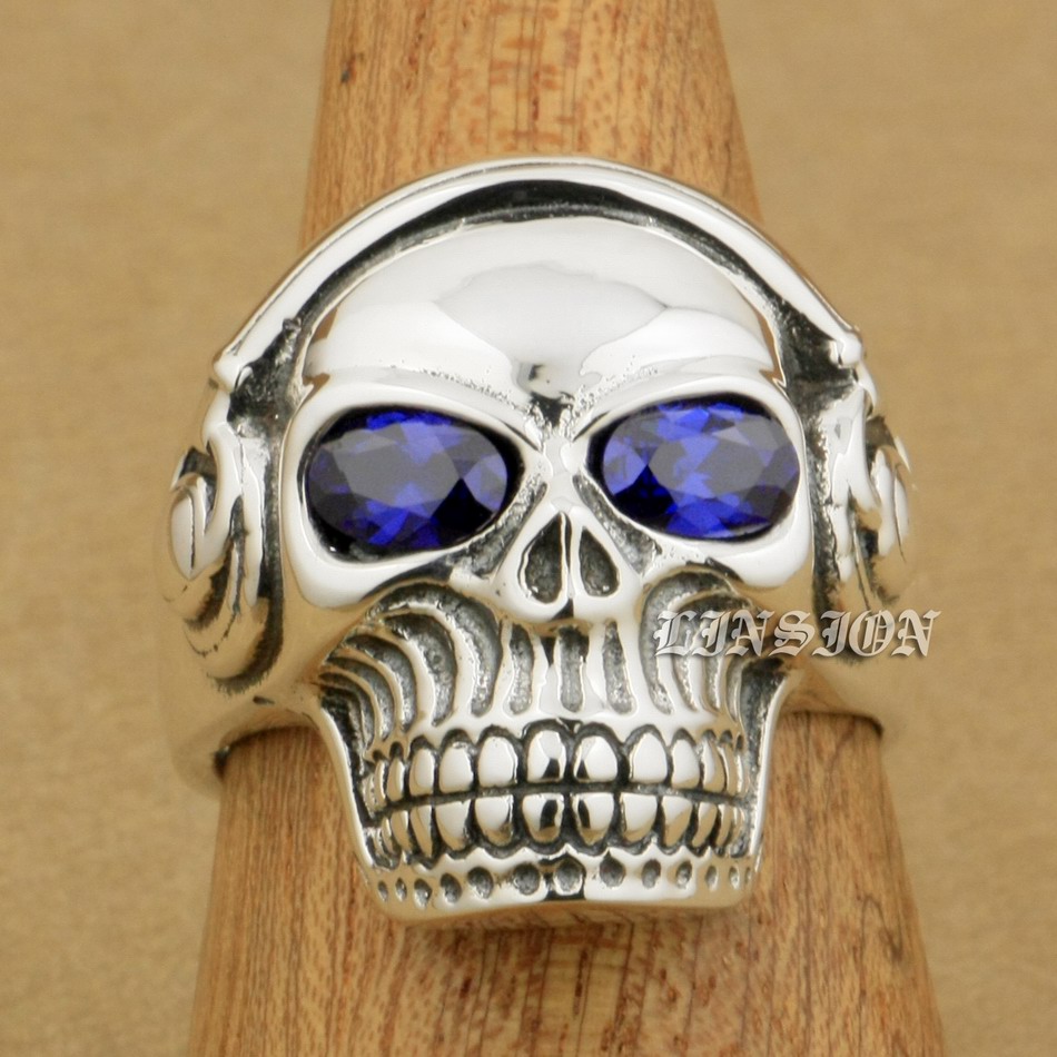 LINSION Purple CZ Eyes 925 Sterling Silver DJ Skull Studio Music Headphone Mens Boys Biker Rock Punk Ring 8Y411 US Size 7 to 15
LINSION Purple CZ Eyes 925 Sterling Silver DJ Skull Studio Music Headphone Mens Boys Biker Rock Punk Ring 8Y411 US Size 7 to 15