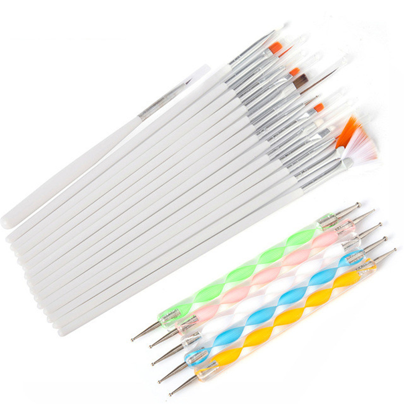 Hot Sale 20 Pcs Nail A Design Set Dotting Painting Drawing Polish Brush Pen Tools