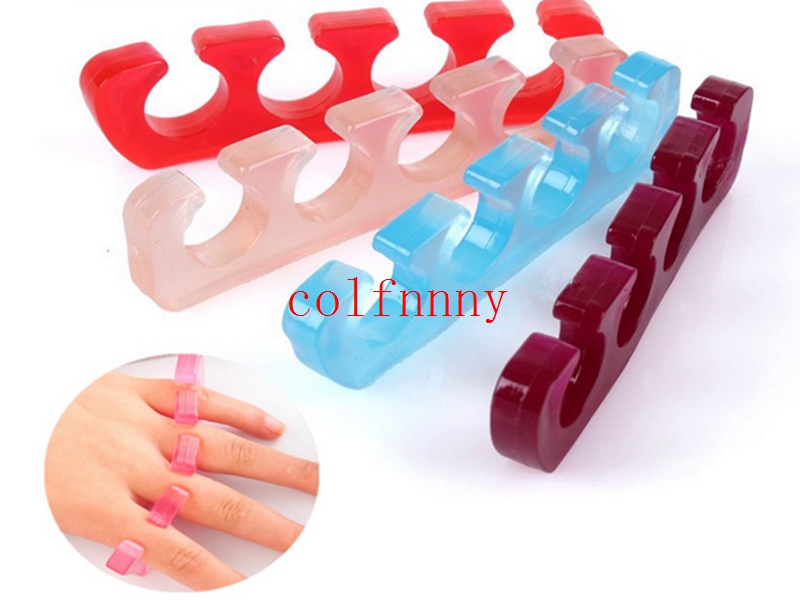 200pcs/lot Fast shipping Silicone Toe Separator Finger Spacer For Nail art Nail Tools Flexible Soft Silica Toe Separators
