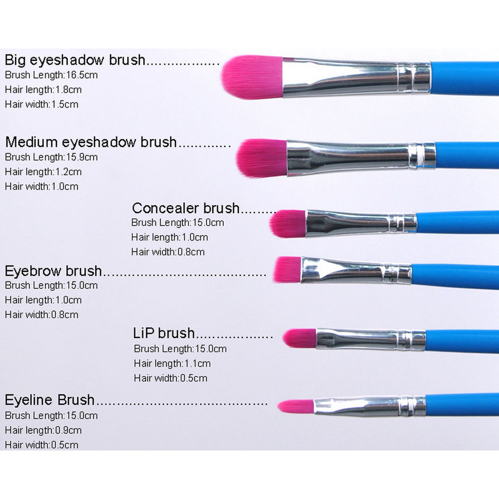 9PCs Professional Makeup Brushes Set Powder Cosmetic Tool Synthetic Bag Blue #R56