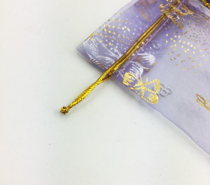 Organza purple butterfly gold gauze Favor Holders bag/gift gauze bag/first jewelry bag 100pcs/lot free shipping WQ25