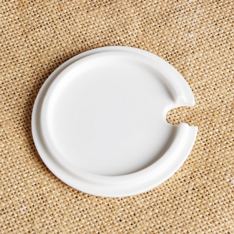Ceramic Cup Lid 12oz White Porcelain Cup Cover Eco-Friendly Mug Cap put spoon in the Drinkware