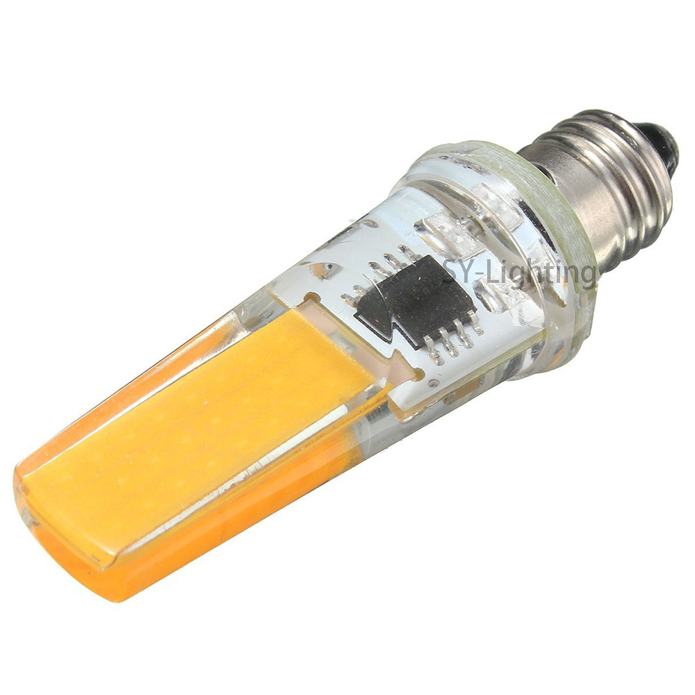 E11 LED Bulb Dimmable Daylight 110V 220V AC COB 2508 3W 300 Lumen Silicone Lamp Chandelier Transparent lamp Candle Light White / Warm white