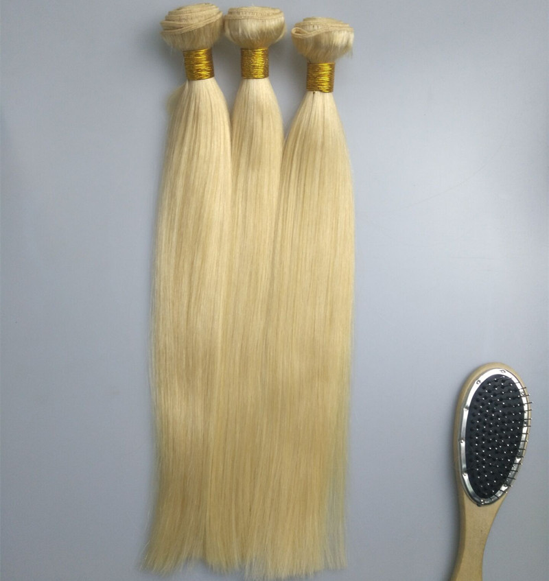 Big Promotion Human Remy Hair Extensions Straight Weave Color 613 Hair Bundles 3 4Pcs Double Weft